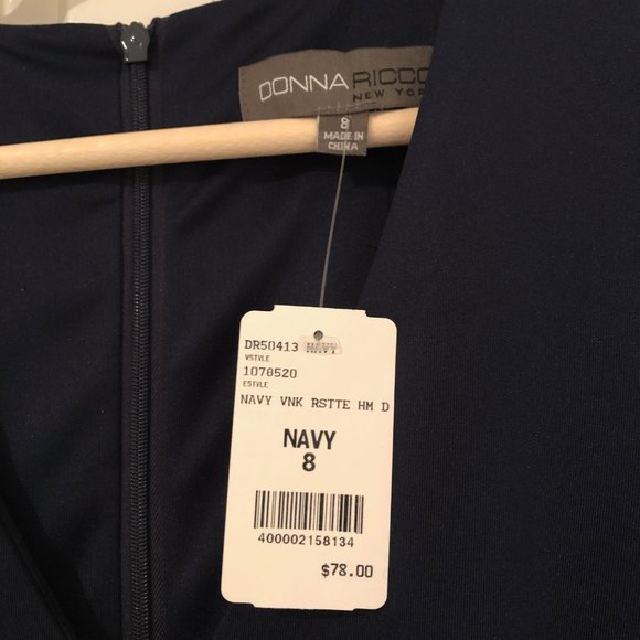 Donna Ricco Navy Dress Sz 8 - Picture 3 of 16